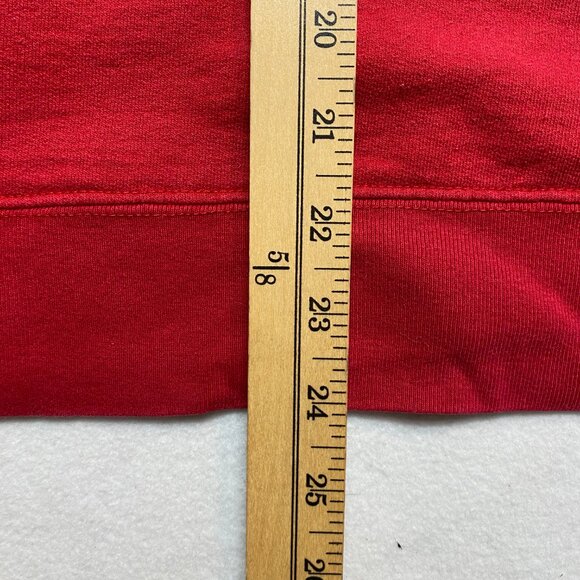 VINTAGE Polo Jeans Co Sweatshirt Mens M/L Red Long Sleeve Graphic Pullover 90S - Picture 11 of 12